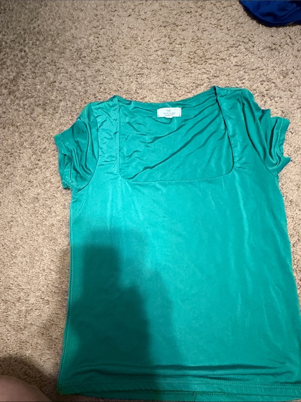 Live in the moment Green Scoop Neck Womenโs Top